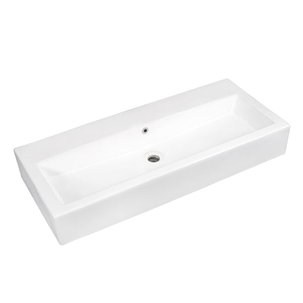 Kingston Brass 39Inch x 17Inch Rectangular Vessel Sink, White EV3917H0 - main
